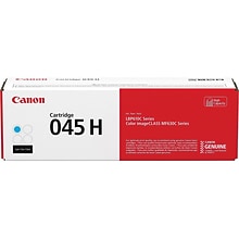 Canon 045 H Cyan High Yield Toner Cartridge, Prints Up to 2,200 Pages (1245C001)