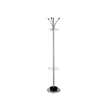 Adesso® Metal Coat Tree and Umbrella Stand, Brushed Steel (WK2058-22)