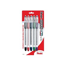 Pentel R.S.V.P. Ballpoint Pens, Fine Point, Assorted Ink, 5 Pack (BK90BP5M)