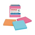 Staples® Pop-up Notes, 3 x 3, Tropics Collection, 100 Sheet/Pad, 6 Pads/Pack (S33BRP6/52559)
