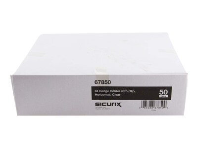 SICURIX Standard 3 1/2" x 2 1/2" ID Badge Holders, Clear, 50/Box (67850)