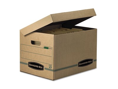 Bankers Box Systematic 100% Recycled Corrugated File Storage Boxes, Flip-Top Lid, Letter/Legal Size,