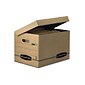 Bankers Box Systematic 100% Recycled Corrugated File Storage Boxes, Flip-Top Lid, Letter/Legal Size, Brown, 12/Carton (12772)
