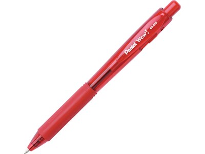 Pentel WOW! Retractable Ballpoint Pens, Medium Point, Red Ink, Dozen (BK440-B)