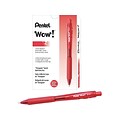 Pentel WOW! Retractable Ballpoint Pens, Medium Point, Red Ink, Dozen (BK440-B)