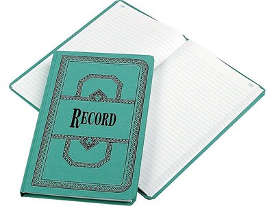 Boorum & Pease 66 Series Record Book, 7.63W x 12.13L, Blue, 150 Sheets/Book (ESS-66-300-R)