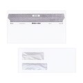 Quality Park Reveal-N-Seal Security Tinted #9 Double Window Envelopes, 3 7/8 x 8 7/8, White Wove,