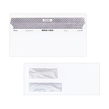 Quality Park Reveal-N-Seal Security Tinted #9 Double Window Envelopes, 3 7/8 x 8 7/8, White Wove,