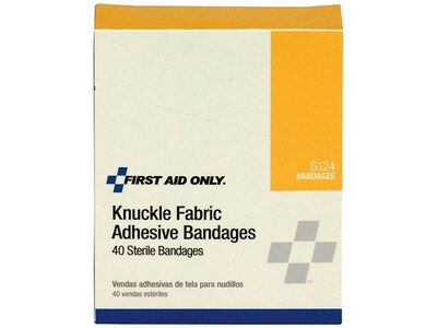 First Aid Only Knuckle Fabric Bandages, 2.5 x 3.25, 40/Box (G124)