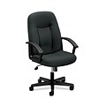 HON High-Back Executive Chair, Center-Tilt, Fixed Arms, Charcoal Fabric (BSXVL601VA19)