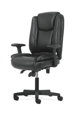 Sadie High-Back Task Chair, Height Adjustable Arms, Height Adjustable Back, Black Leather (BSXVST331