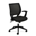 HON Mesh Mid-Back Task Chair, Center-Tilt, Fixed Arms, Black Fabric (BSXVL521VA10)