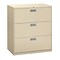 HON Brigade 600 Series 3 File Drawers Lateral File Cabinet, Putty/Beige, Letter/Legal, 36W (HON683L