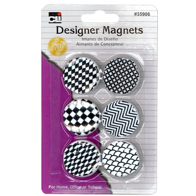 Charles Leonard 1.25Diameter Super Strong Button Design Magnets, Packs of 12, 12 Pack/Bundle (CHL35