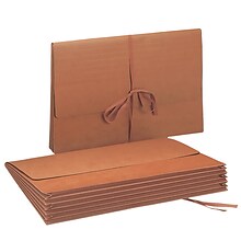 Smead 30% Recycled Reinforced File Pocket, 5 1/4 Expansion, Legal Size, Redrope, 10/Box (71076BX)
