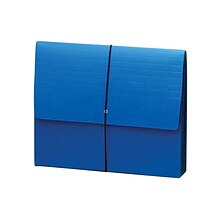 Smead 10% Recycled Reinforced File Pocket, 5 1/4 Expansion, Letter Size, Navy Blue, 10/Box (71122BX