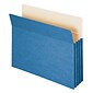 Smead 10% Recycled Reinforced File Pocket, 3 1/2" Expansion, Letter Size, Blue, 25/Box (73225BX)