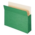 Smead 10% Recycled Reinforced File Pocket, 3 1/2 Expansion, Letter Size, Green, 25/Box (73226BX)