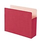 Smead 10% Recycled Reinforced File Pocket, 5 1/4" Expansion, Letter Size, Red, 10/Box (73241BX)