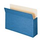 Smead 10% Recycled Reinforced File Pocket, 3 1/2" Expansion, Legal Size, Blue, 25/Box (74225BX)