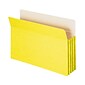Smead 10% Recycled Reinforced File Pocket, 3 1/2" Expansion, Legal Size, Yellow, 25/Box (74233BX)