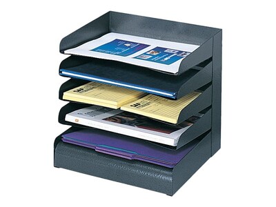 Safco 5-Compartments Steel File Organizer, Black (3127BL)
