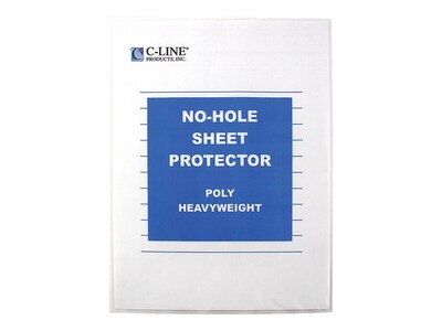 C-Line Heavyweight No-Hole Sheet Protectors, 8-1/2" x 11", Clear, 25/Box (62907)