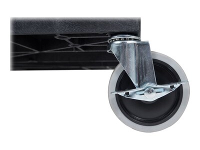 Luxor 3-Shelf Plastic/Poly Mobile Utility Cart with Swivel Wheels, Black (EC111-B)