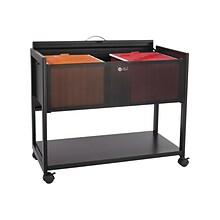 Safco Metal Mobile File Cart with Lockable Wheels, Black (5353BL)