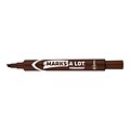 Avery Marks-A-Lot Large Desk-Style Permanent Markers, Chisel Point, Brown, Dozen (08881)