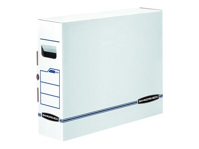 Bankers Box Corrugated File Storage Boxes,  X-Ray Size, White/Blue, 6/Carton (00650)
