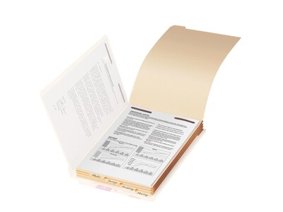 Smead Filing Dividers with Fastener, Bottom 1/5-Cut Tab, Legal Size, Manila, 50/Pack (35650)