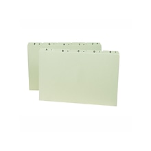Smead Pressboard Index Guides, 1/5-Cut Tab (A-Z), Legal Size, Gray/Green, 25/Set (52376)