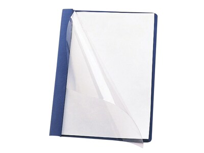 Smead Heavyweight Report Covers with Clear Front, 3-Prong, Letter Size, Blue, 25/Box (87452)