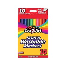 Cra-Z-Art Classic Super Washable Markers, Fine, Assorted, 10/Pack (10161-48)