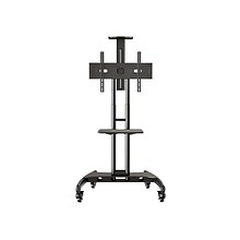 Rocelco Mobile Flat Panel TV Cart, Rolling with AV Shelf, 32-70, 100 lbs. Max. (R VSTC)