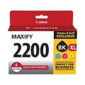 Canon 2200XL Black/Color Ink Cartridges, High Yield/Standard Yield, 4/Pack (9255B005)