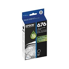 Epson T676XL Black, Cyan, Magenta, Yellow High Yield Ink Cartridges, 4/Pack