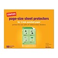 Staples Sheet Protectors for 3-Hole Punched Paper , Clear, 50/Box (15943-CC)