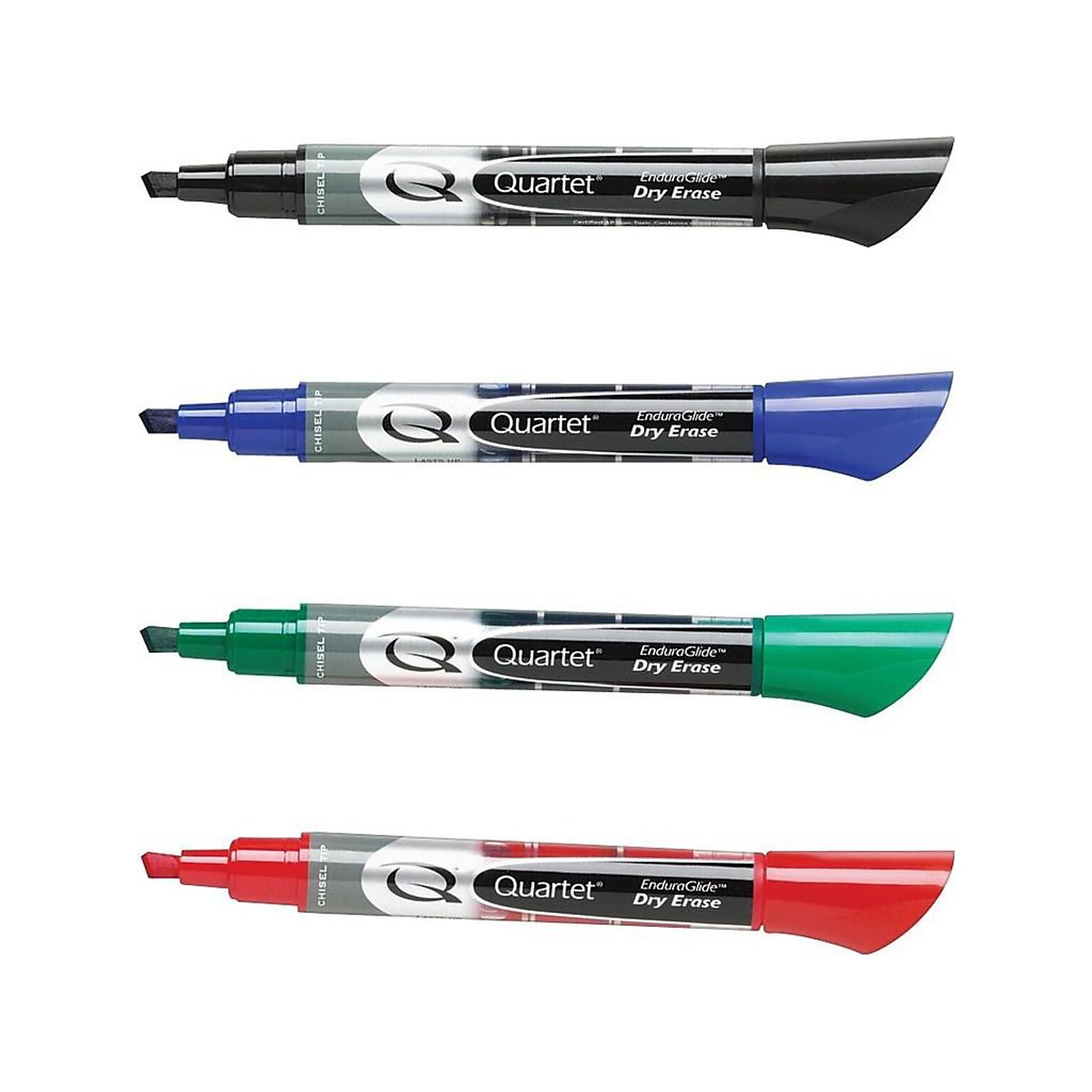 Quartet EnduraGlide Dry Erase Markers, Chisel Tip, Assorted, 4/Pack (5001M)