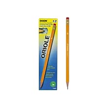 Dixon Oriole Pre-Sharpened Wooden Pencil, 2mm, #2 Soft Lead, Dozen (12886)