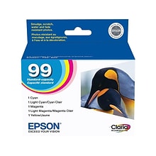Epson T99 Cyan/Magenta/Yellow/Light Cyan/Light Magenta Standard Yield Ink Cartridge, 5/Pack (T099920
