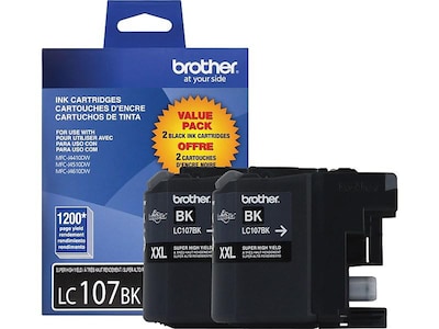 Brother LC1072PKS Black Extra High Yield Ink Cartridge,   2/Pack