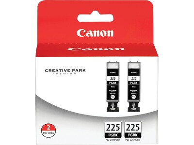 Canon 225 Black Standard Yield Ink Cartridge, 2/Pack (4530B007)