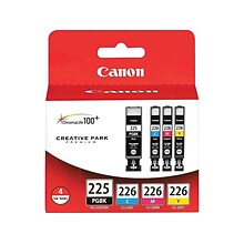 Canon 225/226 Black/Cyan/Magenta/Yellow Standard Ink Cartridge, 4/Pack (4530B008)