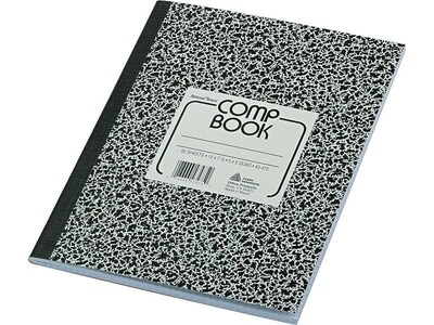 National Brand 1-Subject Composition Notebooks, 7.88 x 10, Quad, 80 Sheets, Black (RED43475)
