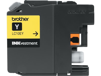 Brother LC10EY Yellow Extra High Yield Ink Cartridge, Prints Up to 1,200 Pages
