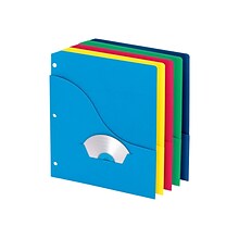 Pendaflex Paper Binder Pockets, 3-Hole Punched, Assorted Colors, 10/Pack (32900)