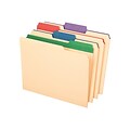 Pendaflex Color Tab File Folders, 3-Tab, Letter Size, Manila, 50/Box  (84101)