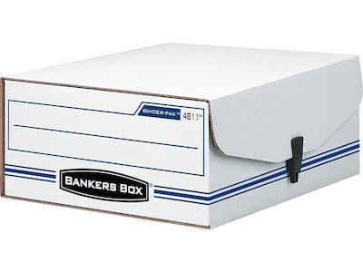 Bankers Box Liberty Binder-Pak Corrugated File Storage Box, Snap Closure, Check & Voucher Size, Whit